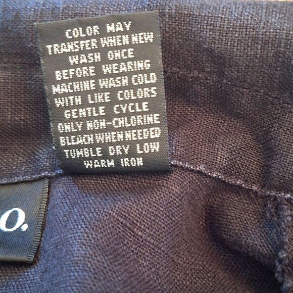 Style & Co 100% Linen Black Shirt Shacket Vintage Hong Kong Relaxed Fit size L - Picture 10 of 16